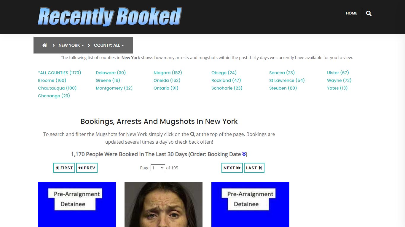 Recent bookings, Arrests, Mugshots in New York - Recently Booked